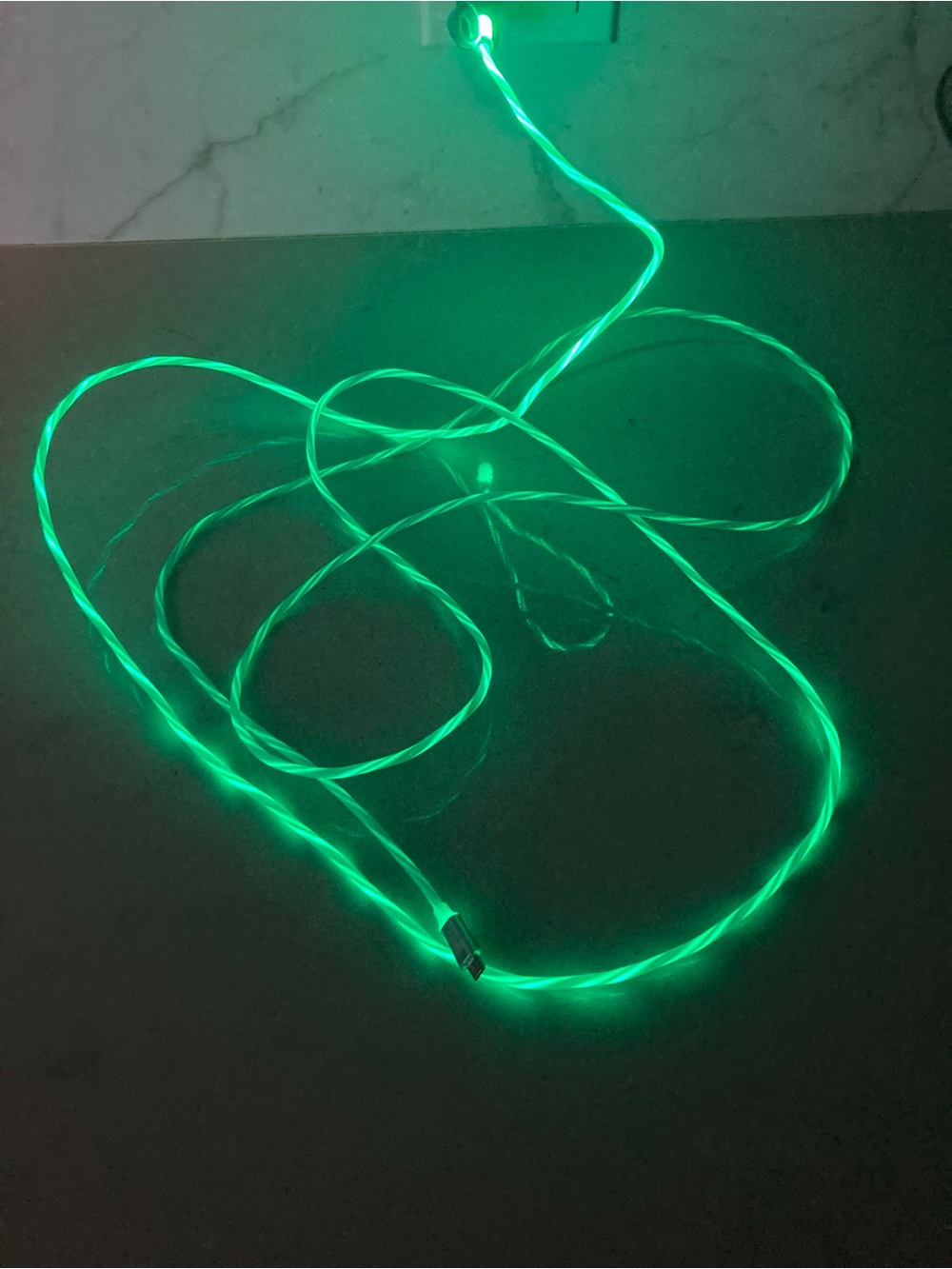 2 ROX USB Cable PD Fast Charger Lighted Up (Green),Mobile Phone Data Cable,